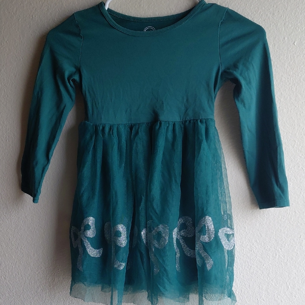 Wonder Nation Blue Fit and Flare Dress with Cuffed Sleeves